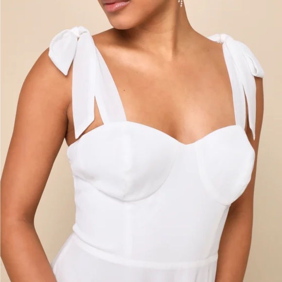 Lulus Tie Strap A Line Midi Dress - Picture 3 of 10